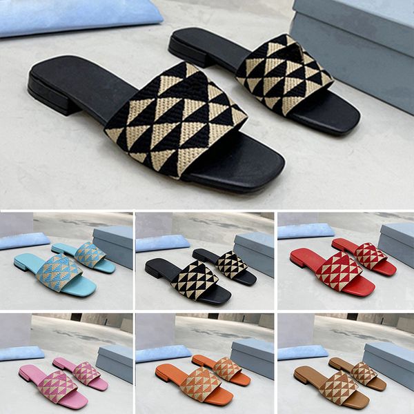 designer sandals women's triangle printed fabric slide printing clever patterns simple design enamel metal 1 cm low heel leather, Black
designer sandals women's triangle printed fabric slide printing clever patterns simple design enamel metal 1 cm low heel leather, Black