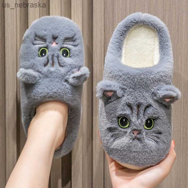 winter home slippers couple cute cat room slides new plus fleece warm indoor plush slippers nonslip flat cotton slippers l230518, Black;grey
winter home slippers couple cute cat room slides new plus fleece warm indoor plush slippers nonslip flat cotton slippers l230518, Black;grey
