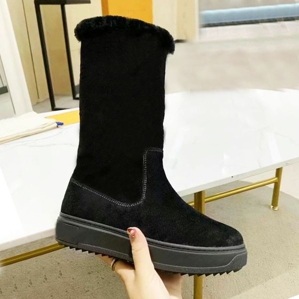 winter wool boots fashion women shoes thick bottom suede letter shoes medium platform cold resistance designer shoe warmth retention woman s, Black
winter wool boots fashion women shoes thick bottom suede letter shoes medium platform cold resistance designer shoe warmth retention woman s, Black