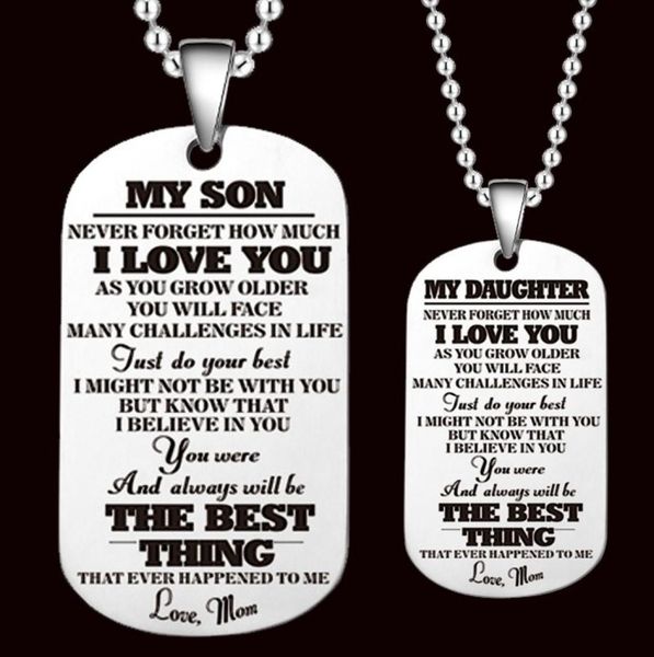 npkds to my son unique designer mens military army style stainless steel dog tags chain mens pendant necklace accessories2230458, Silver
npkds to my son unique designer mens military army style stainless steel dog tags chain mens pendant necklace accessories2230458, Silver