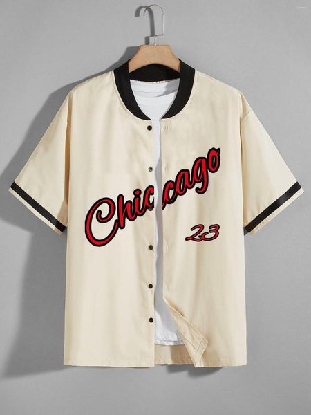 men's casual shirts baseball shirt collection short sleeve cardigan single breasted top, White;black
men's casual shirts baseball shirt collection short sleeve cardigan single breasted top, White;black