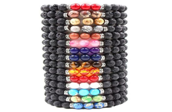 8mm natural lava rock stone bracelet colorful chakra beads bracelets for women men volcanic yoga elastic energy jewelry2806025, Black
8mm natural lava rock stone bracelet colorful chakra beads bracelets for women men volcanic yoga elastic energy jewelry2806025, Black
