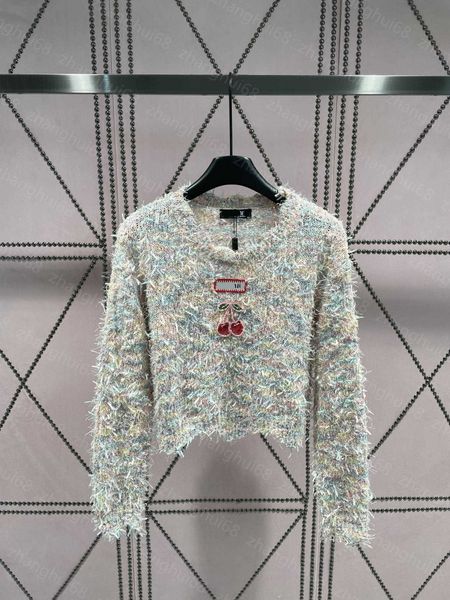 23ss womens designer clothing women sweater letter logo embroidery beaded sequin cherry gradient fringe long sleeved sweater with wavy hem w, White;black
23ss womens designer clothing women sweater letter logo embroidery beaded sequin cherry gradient fringe long sleeved sweater with wavy hem w, White;black