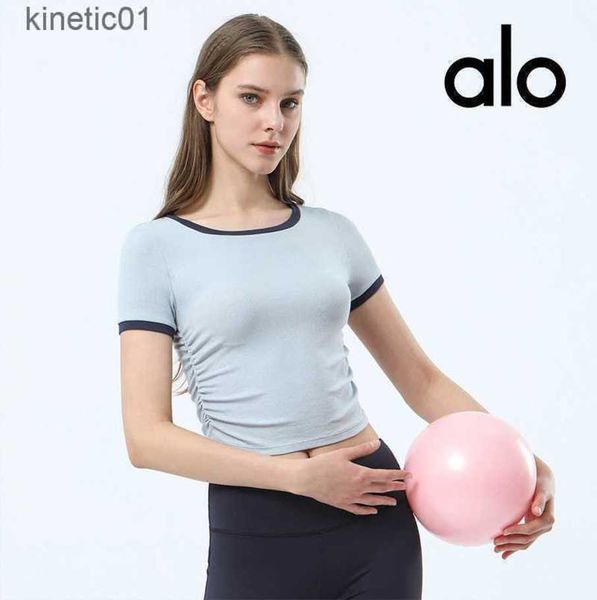 desginer alo yoga t shirt spring/summer new round neck suit short sleeve waist fold sports training t-shirt women's fitness top, White
desginer alo yoga t shirt spring/summer new round neck suit short sleeve waist fold sports training t-shirt women's fitness top, White