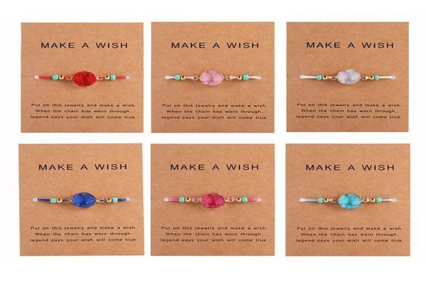 design handmade druzy resin stone bracelet make a wish card wax rope braided bracelets bangles with rice bead for women girls summ4965696, Golden;silver
design handmade druzy resin stone bracelet make a wish card wax rope braided bracelets bangles with rice bead for women girls summ4965696, Golden;silver