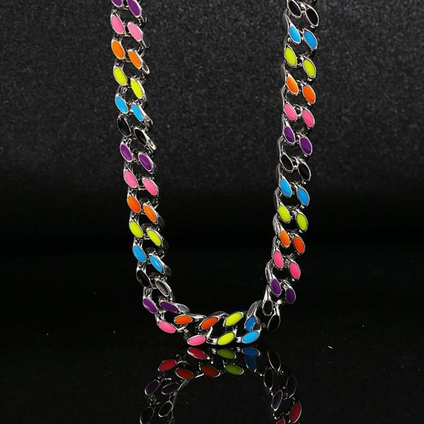 fashion colorful cuban rugged necklace men's hip hop women's enamel colorful contrast miami thick cuban chain buckle bracelet bb99, Black
fashion colorful cuban rugged necklace men's hip hop women's enamel colorful contrast miami thick cuban chain buckle bracelet bb99, Black