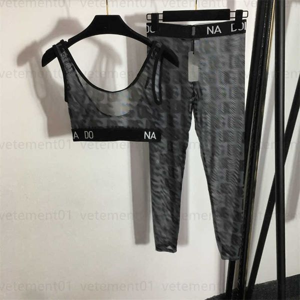 designer athletic sweat wear lady yoga tracksuit letter printed camisole tank mesh see-through bottom sweatpants women sport streetwear
designer athletic sweat wear lady yoga tracksuit letter printed camisole tank mesh see-through bottom sweatpants women sport streetwear