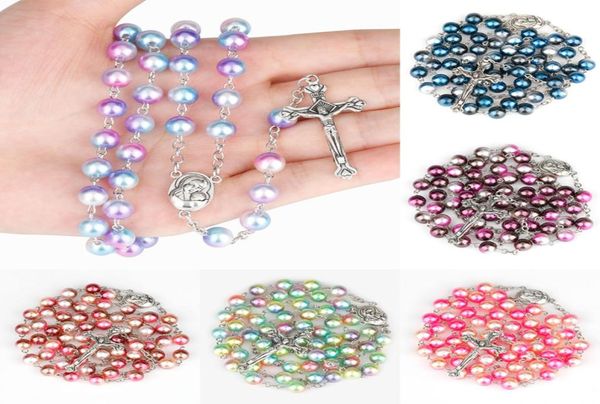 12 colors religion rosary necklace for women christian virgin mary jesus cross pendant long beads chains fashion jewelry gift1718492, Silver
12 colors religion rosary necklace for women christian virgin mary jesus cross pendant long beads chains fashion jewelry gift1718492, Silver
