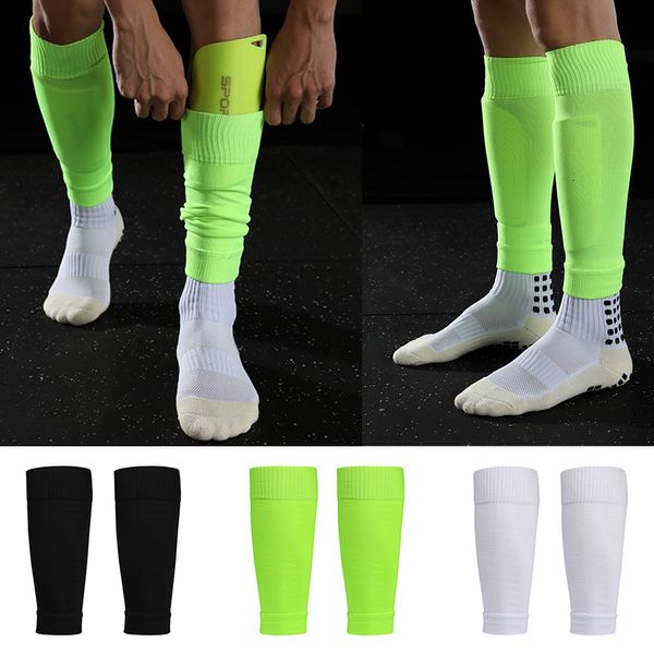 sports socks football shin pads leg cover men women grip cutsocks 230720, Black