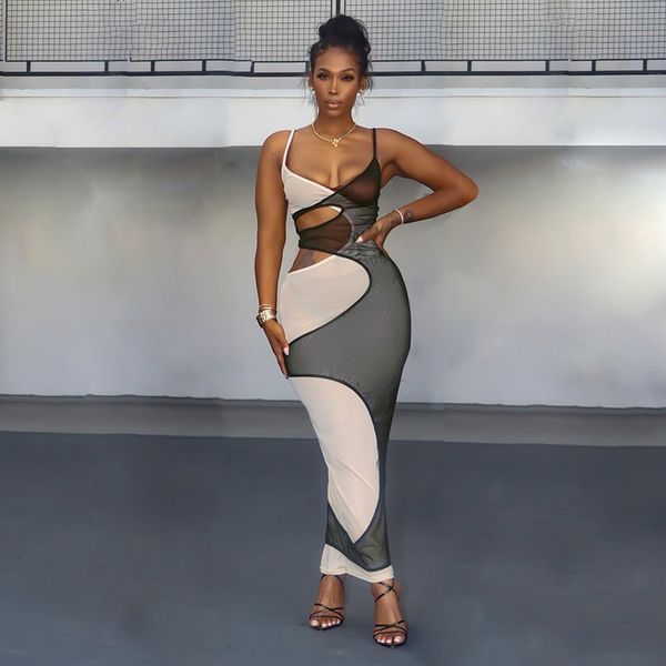 basic casual dresses dres color contrast hollow out maxi elegant robe club spaghetti strap mesh summer skinny streetwear 230719, Black;gray
basic casual dresses dres color contrast hollow out maxi elegant robe club spaghetti strap mesh summer skinny streetwear 230719, Black;gray