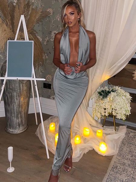 urban dresses dulzura lace up halter backless long dress for women bodycon midi party elegant club evening birthday clothes 2023 summer 2307, White;black 
urban dresses dulzura lace up halter backless long dress for women bodycon midi party elegant club evening birthday clothes 2023 summer 2307, White;black