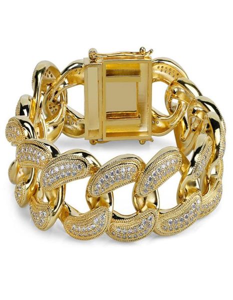 18k gold white zircon mens hip hop big cuban chain bracelet 28mm 85inch miami rock rapper jewelry copper wristband chains for boy1375794, Black
18k gold white zircon mens hip hop big cuban chain bracelet 28mm 85inch miami rock rapper jewelry copper wristband chains for boy1375794, Black