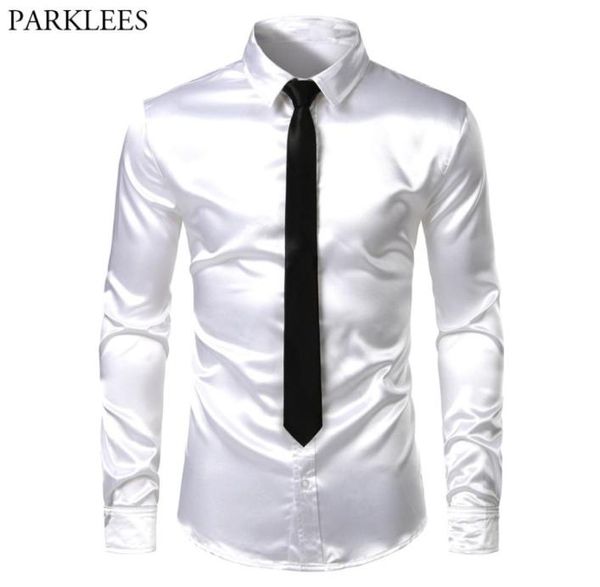 men039s 2 pieces shirttie white silk satin dress shirts slim fit long sleeve button down shirt male wedding party prom chemi2680332, White;black
men039s 2 pieces shirttie white silk satin dress shirts slim fit long sleeve button down shirt male wedding party prom chemi2680332, White;black