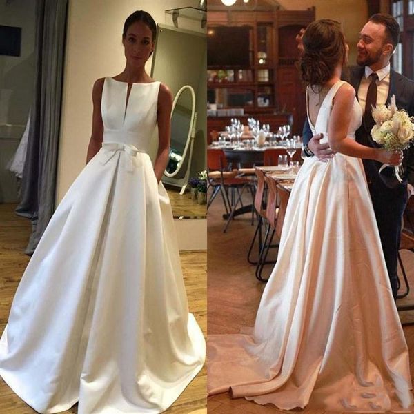 simple a line wedding dresses with pocket satin floor length wedding bridal gown backless beach wedding dress plus size266q, White
simple a line wedding dresses with pocket satin floor length wedding bridal gown backless beach wedding dress plus size266q, White