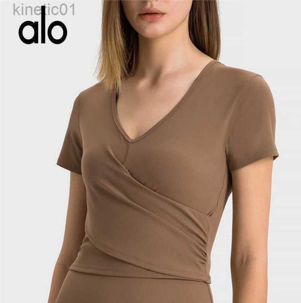 desginer alo yoga t shirt yoga's new suit v-neck short sleeved women's cross pleated waist slimming sports fitness top, White
desginer alo yoga t shirt yoga's new suit v-neck short sleeved women's cross pleated waist slimming sports fitness top, White