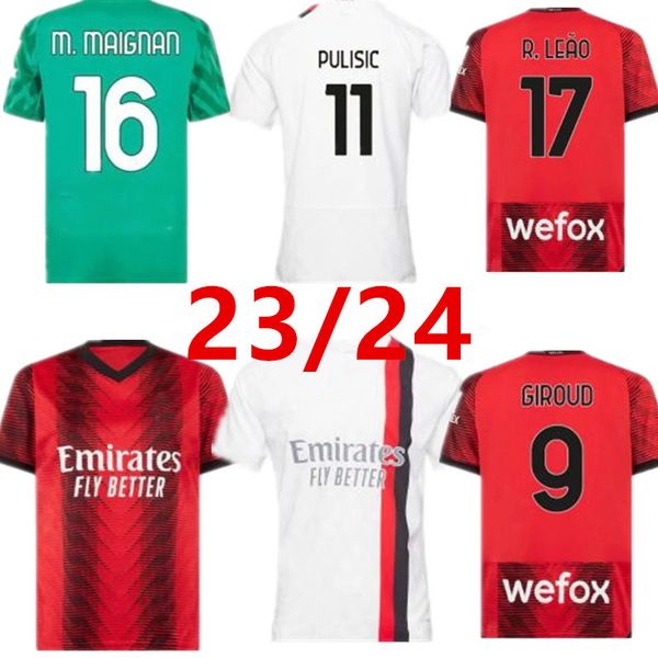 23/24 ac milans ibrahimovic giroud soccer jerseys 2023 away pulisic theo tonali 4th shirt romagnoli rafa leao s.castillejo reijnders saelema, Black;yellow
23/24 ac milans ibrahimovic giroud soccer jerseys 2023 away pulisic theo tonali 4th shirt romagnoli rafa leao s.castillejo reijnders saelema, Black;yellow