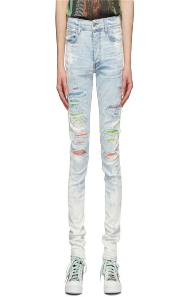 high street spring and summer blue rainbow rhine splash ink destroy slim fit elastic hole jeans hq223402601
high street spring and summer blue rainbow rhine splash ink destroy slim fit elastic hole jeans hq223402601