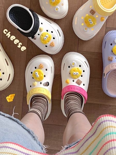 sandals women's garden shoes cute cheese diy hole shoes women's summer slippers outdoor anti slip thick sole beach sandals 230719, Black
sandals women's garden shoes cute cheese diy hole shoes women's summer slippers outdoor anti slip thick sole beach sandals 230719, Black