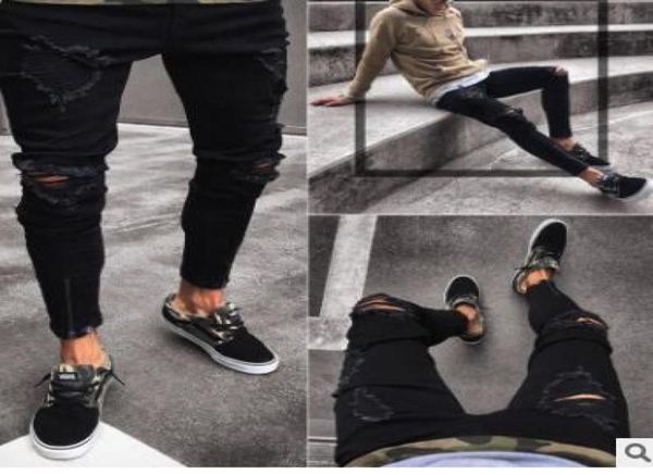 mens black ripped hiphop jeans fashion clothing zipper designer pencil pants slim fit trousers2854260, Blue
mens black ripped hiphop jeans fashion clothing zipper designer pencil pants slim fit trousers2854260, Blue