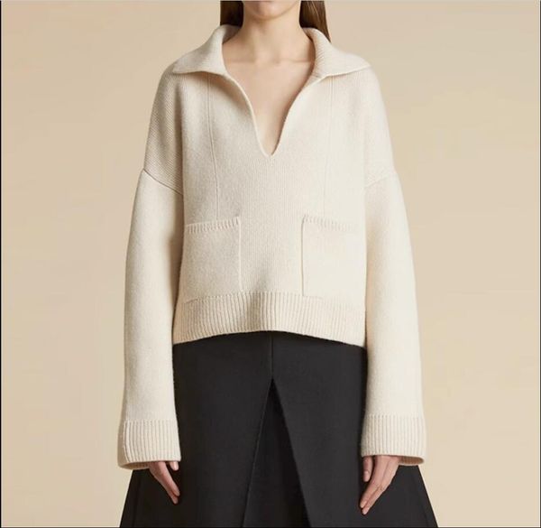 simple commuter large polo neck loose striped pullover sweater women's 2023 autumn/winter new - k/ha * ite - sweater design sense small, White;black
simple commuter large polo neck loose striped pullover sweater women's 2023 autumn/winter new - k/ha * ite - sweater design sense small, White;black