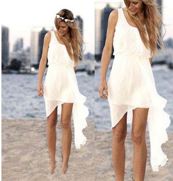 summer style asymmetrical short beach wedding dresses simple design scoop neck ivory chiffon sheath bridal gowns custom made w3507585430, White
summer style asymmetrical short beach wedding dresses simple design scoop neck ivory chiffon sheath bridal gowns custom made w3507585430, White