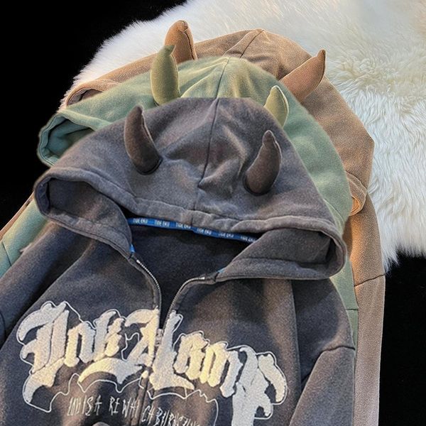 women's hoodies sweatshirts women letter embroidery hoodies cute horn long sleeve hooded jacket coat teens y2k casual zipper oversize 2, Black
women's hoodies sweatshirts women letter embroidery hoodies cute horn long sleeve hooded jacket coat teens y2k casual zipper oversize 2, Black