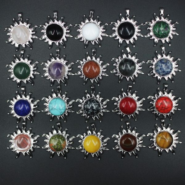 natural stone pendant shine sun carving shape crystal agate sunflower charms necklace jewelry making accessory, Bronze;silver
natural stone pendant shine sun carving shape crystal agate sunflower charms necklace jewelry making accessory, Bronze;silver