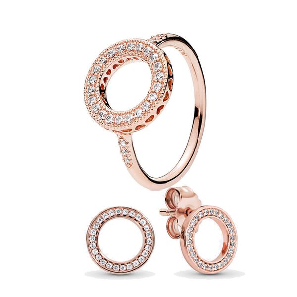 sparkling halo ring and stud earrings set for pandora 18k rose gold designer jewelry for women crystal diamond luxury circle earring rings w, Silver
sparkling halo ring and stud earrings set for pandora 18k rose gold designer jewelry for women crystal diamond luxury circle earring rings w, Silver