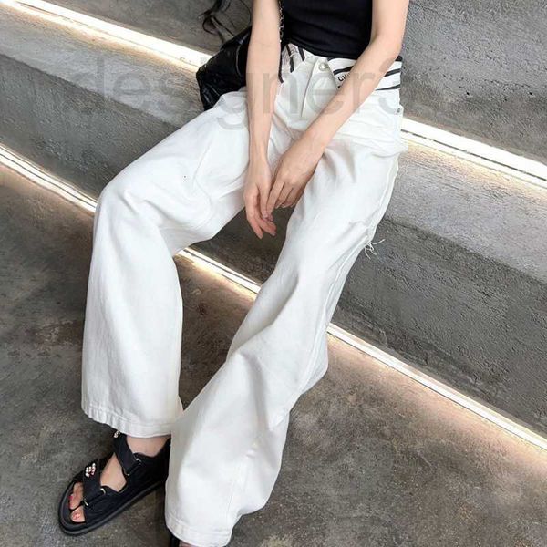 women's jeans designer white striped lapel with embroidered holes on the waist, straight denim jeans for women be9n, Blue
women's jeans designer white striped lapel with embroidered holes on the waist, straight denim jeans for women be9n, Blue