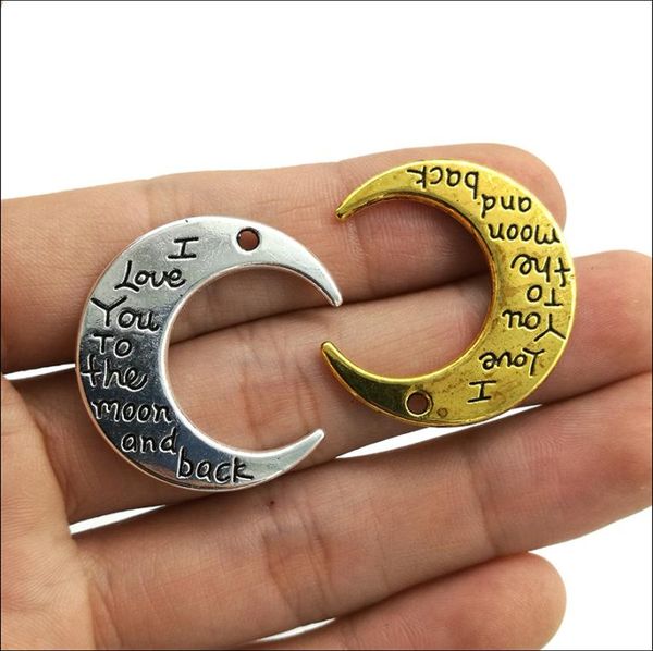 whole 50pcs alloy charms pendant jewelry making silver golden i love you to the moon and back diy jewelry findings 29x27mm6695634, Bronze;silver
whole 50pcs alloy charms pendant jewelry making silver golden i love you to the moon and back diy jewelry findings 29x27mm6695634, Bronze;silver