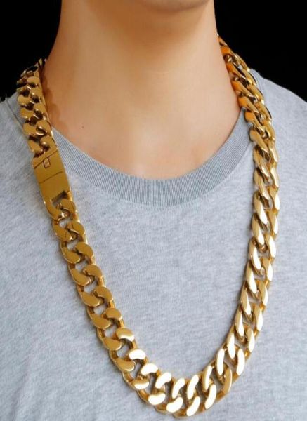 2020 new mens gifts large strong gold plated 316l stainless steel shiny huge cuban chain necklace 20mm 280390399603185, Silver
2020 new mens gifts large strong gold plated 316l stainless steel shiny huge cuban chain necklace 20mm 280390399603185, Silver