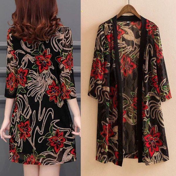 women's jackets 2023 summer lace cardigan printed mid length shawl thin middle aged women air conditioned shirt jacket y256 230719, Black;brown
women's jackets 2023 summer lace cardigan printed mid length shawl thin middle aged women air conditioned shirt jacket y256 230719, Black;brown