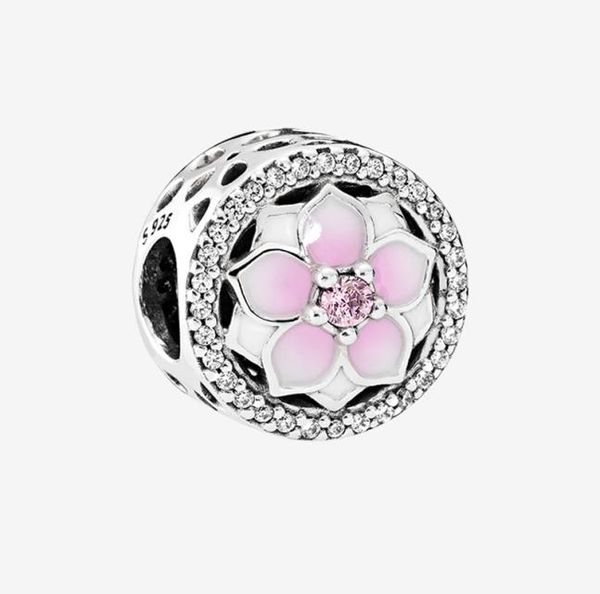 pink magnolia flower charm women's jewelry bracelet making accessories for 925 sterling silver beads charms with original box1907670, Black
pink magnolia flower charm women's jewelry bracelet making accessories for 925 sterling silver beads charms with original box1907670, Black