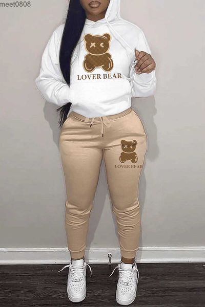 2023 women tracksuits two piece set autumn and winter plush thickened hooded bear pattern sweater trousers casual sports s-3xl, Gray
2023 women tracksuits two piece set autumn and winter plush thickened hooded bear pattern sweater trousers casual sports s-3xl, Gray