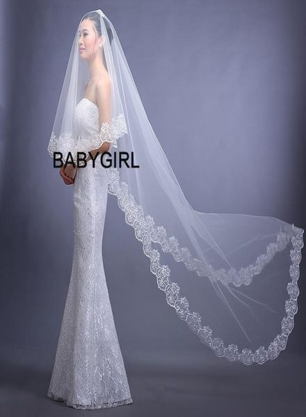 3m long modest 2016 wedding veils long veil with lace edge bridal veils beauty one layer long cathedral for wedding7193370, Black
3m long modest 2016 wedding veils long veil with lace edge bridal veils beauty one layer long cathedral for wedding7193370, Black