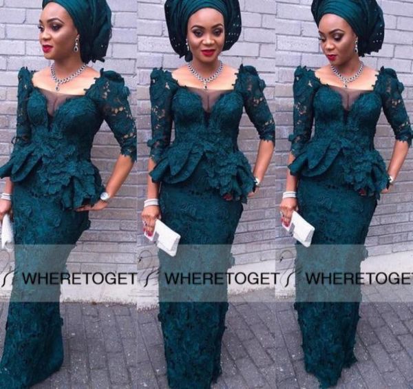 nigerial lace evening gowns dark green half sleeves illusion neckline mermaid floor length aso ebi style prom dress 2019 cust9206035, Black;red
nigerial lace evening gowns dark green half sleeves illusion neckline mermaid floor length aso ebi style prom dress 2019 cust9206035, Black;red