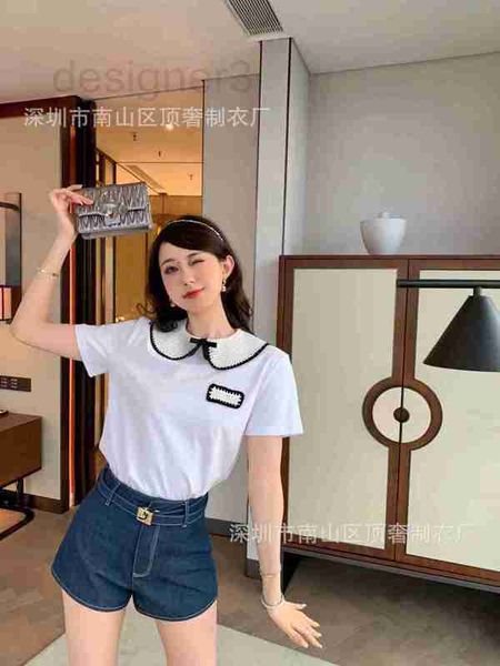 women's t-shirt designer 23 spring/summer hand sewn linen standard women's short sleeved clothing trend k134, White
women's t-shirt designer 23 spring/summer hand sewn linen standard women's short sleeved clothing trend k134, White