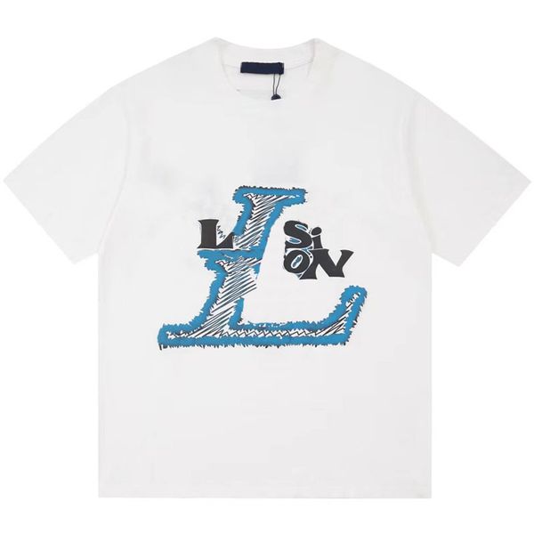 high end customized summer printed letter embossed pattern trendy brand shoulder drop casual short sleeves, White;black 
high end customized summer printed letter embossed pattern trendy brand shoulder drop casual short sleeves, White;black