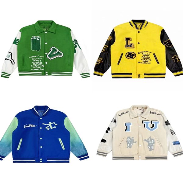 23 mens baseball jacket designer jacket mens jacket thick cotton flocked leather splicing baseball uniform fashionable casual sports couple&, Black;brown
23 mens baseball jacket designer jacket mens jacket thick cotton flocked leather splicing baseball uniform fashionable casual sports couple&, Black;brown