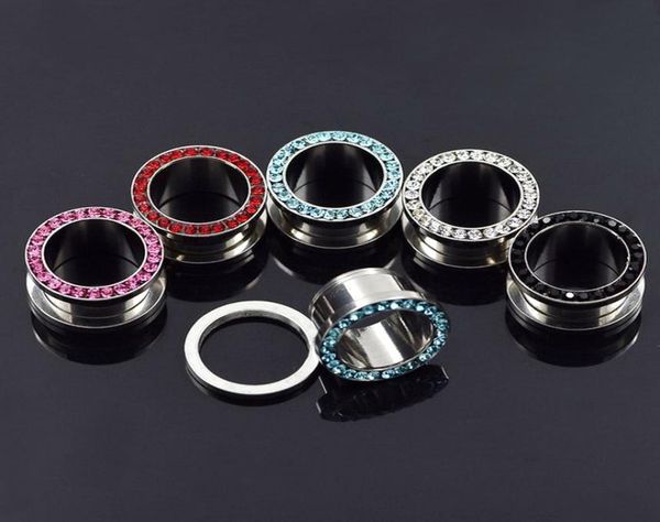 stainless steel earring stud expansion ear hole expander circle with colorful rhinestones 3mm6mm dia 4 sizes earhole plugs tunn6881327, Silver
stainless steel earring stud expansion ear hole expander circle with colorful rhinestones 3mm6mm dia 4 sizes earhole plugs tunn6881327, Silver