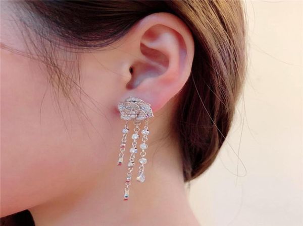 vintage dangle tassel earrings cubic zircon rose earrings woman gift evening accessories 7181718, Silver
vintage dangle tassel earrings cubic zircon rose earrings woman gift evening accessories 7181718, Silver
