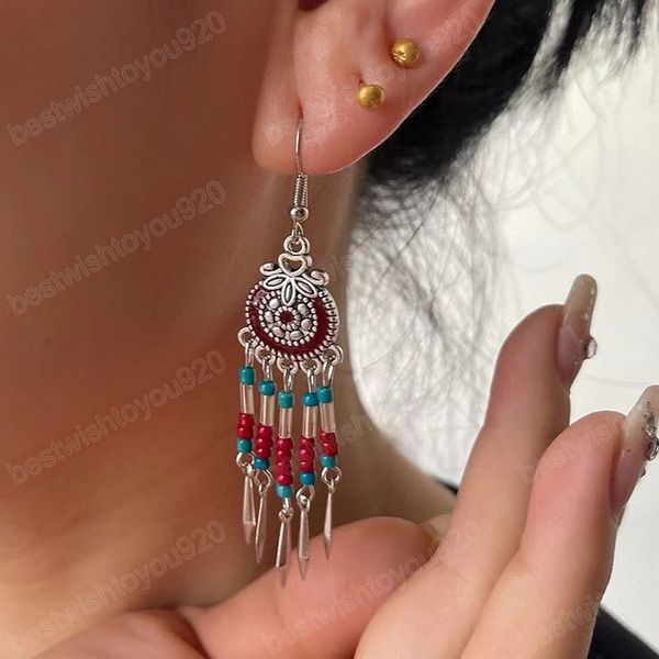 bohemian drop dangle earrings for women geometric enamel handmade beads tassel vintage boho earrings jewelry pendientes mujer, Silver
bohemian drop dangle earrings for women geometric enamel handmade beads tassel vintage boho earrings jewelry pendientes mujer, Silver