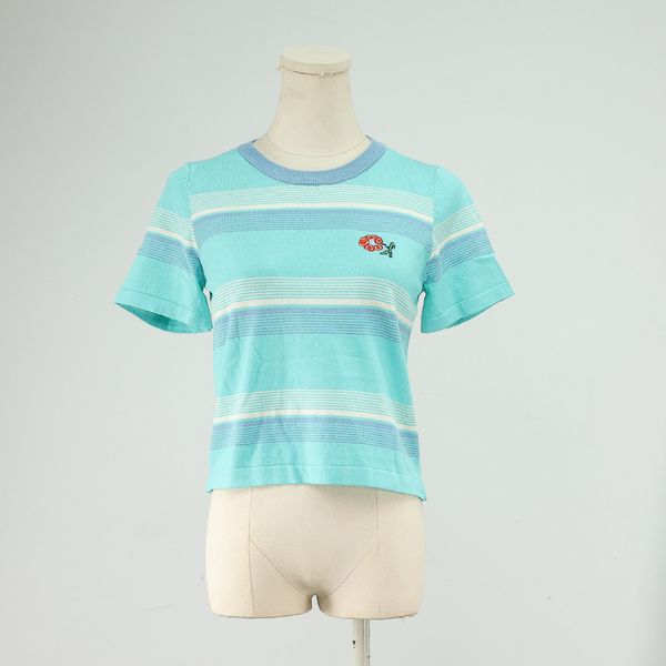 717 2023 summer runway sweater pullover short sleeve cotton crew neck flora print beads blue white fashion casual women clothes yuecheng
717 2023 summer runway sweater pullover short sleeve cotton crew neck flora print beads blue white fashion casual women clothes yuecheng
