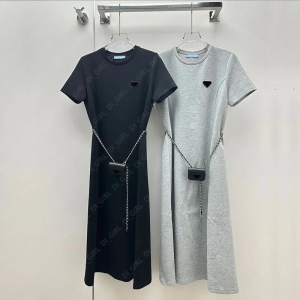 Women Deess Designer Calssic Triangle Pint Long Dresses Summer Slim One-piece Skirt with Chain pack, Gray
Women Deess Designer Calssic Triangle Pint Long Dresses Summer Slim One-piece Skirt with Chain pack, Gray