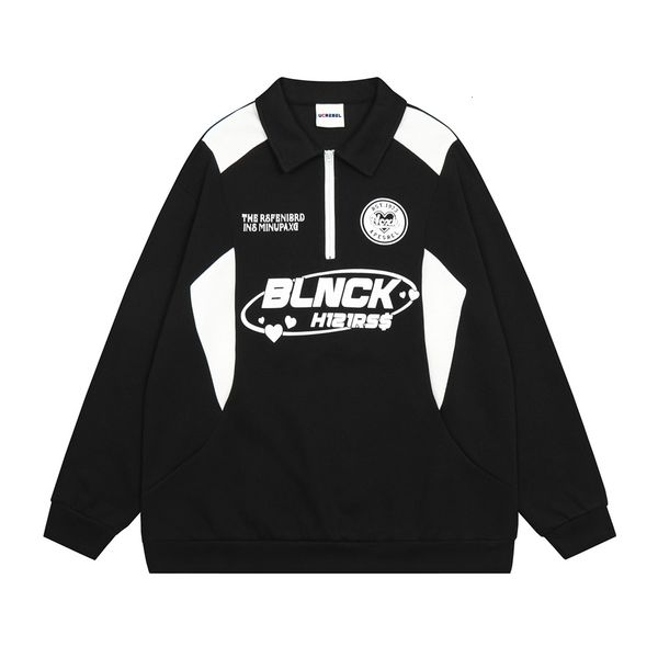 men's hoodies sweatshirts american retro street long-sleeved t-shirt men and women y2k small loose casual color contrast racing polo co, Black
men's hoodies sweatshirts american retro street long-sleeved t-shirt men and women y2k small loose casual color contrast racing polo co, Black