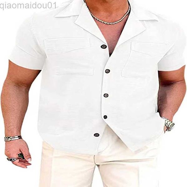 men's casual shirts summer mens blouse cotton shirt men solid short sleeve cardigan double pockets casual loose man fashion shirts rop, White;black
men's casual shirts summer mens blouse cotton shirt men solid short sleeve cardigan double pockets casual loose man fashion shirts rop, White;black