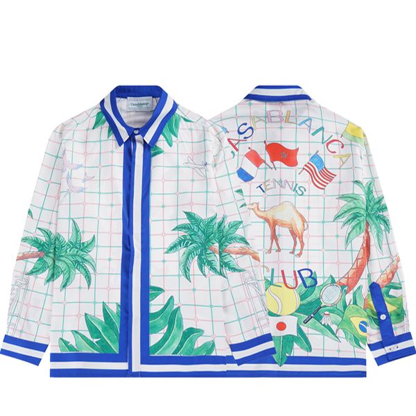 men's casual shirts blue stripe colorful casablanca tennis club flag camel print long shirt men women good quality hawaii beach clothes, White;black
men's casual shirts blue stripe colorful casablanca tennis club flag camel print long shirt men women good quality hawaii beach clothes, White;black