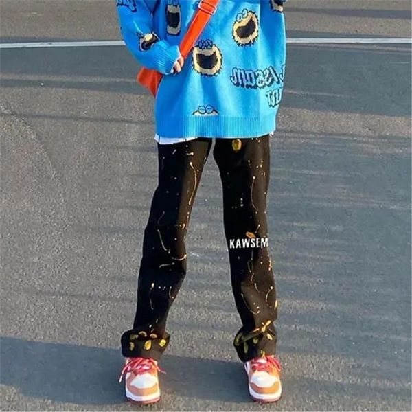 women s jeans fashion spring autumn contrast color splash ink high waist washed button zipper street denim straight female pants 230720, Blue
women s jeans fashion spring autumn contrast color splash ink high waist washed button zipper street denim straight female pants 230720, Blue