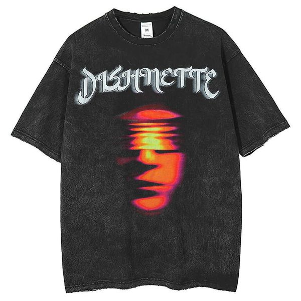 temetow rock hip hop print summer breathable t-shirt with oversized neckline design for men and women, White;black
temetow rock hip hop print summer breathable t-shirt with oversized neckline design for men and women, White;black