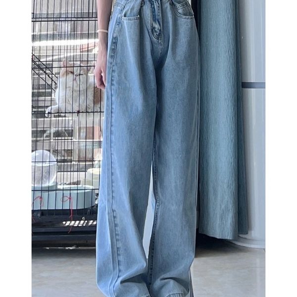 women s jeans large size wide leg jeans for women loose fitting straight tube slim in summer high waist pants y2k l230720, Blue
women s jeans large size wide leg jeans for women loose fitting straight tube slim in summer high waist pants y2k l230720, Blue